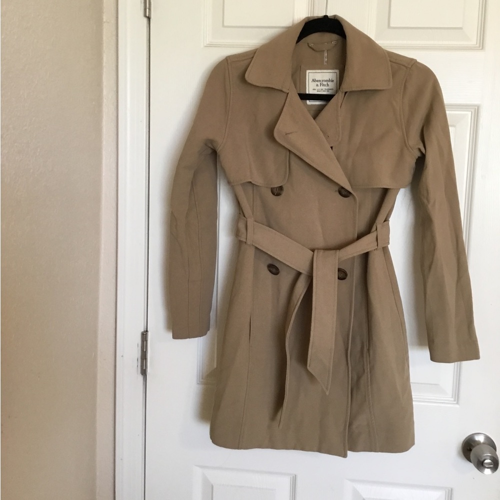 Abercrombie and Fitch mid beige trench draped coat size XS